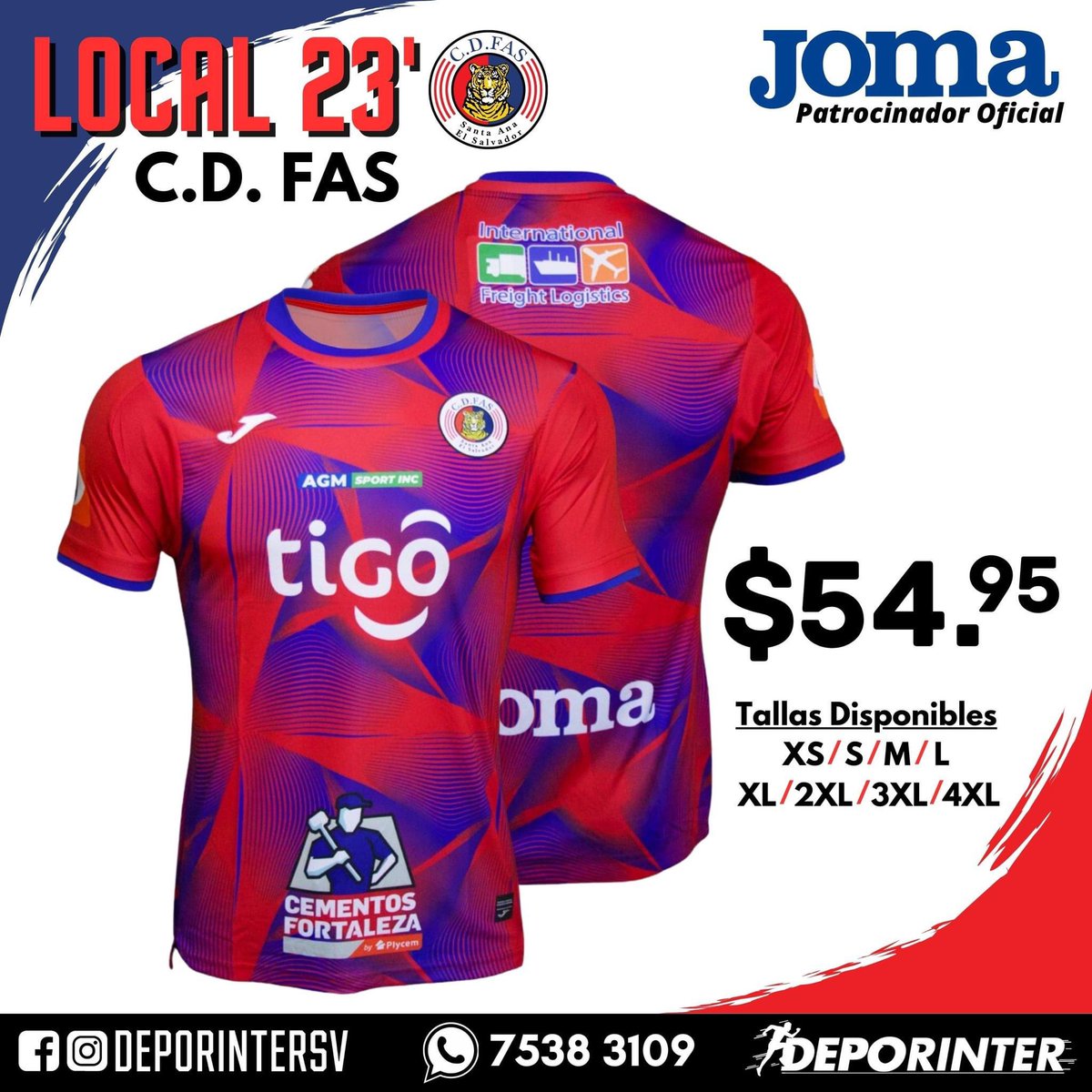 Deporinter_sv's tweet photo. 🐯🏆Adquiere la NUEVA camisa de juego de CD FAS! Un símbolo de unidad y pasión en el campo. 👊🥅
🔴LOCAL: Desde la Talla XS hasta 4XL!🔴
🔵VISITA: Desde la Talla XS hasta 3XL!🔵
📱WhatsApp al 7538-3109
#CDFAS #PumPumFas #Deporinter #ElSalvador #ReydeCopas https://t.co/4C9tS3GNtL