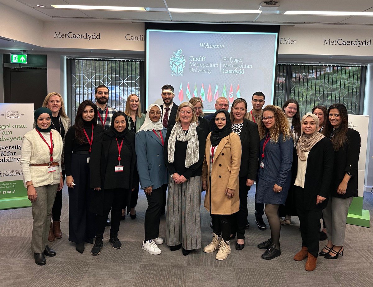 cardiffmet's tweet photo. We were chosen by @BCouncil_Wales to showcase our global engagement in education to colleagues from Morocco, Egypt, Qatar, Tunisia, UAE, Kuwait, Lebanon, Saudi Arabia and Bahrain.

The visit will enhance global collaboration and knowledge exchange between the Middle East and UK. https://t.co/xn4S1278e3