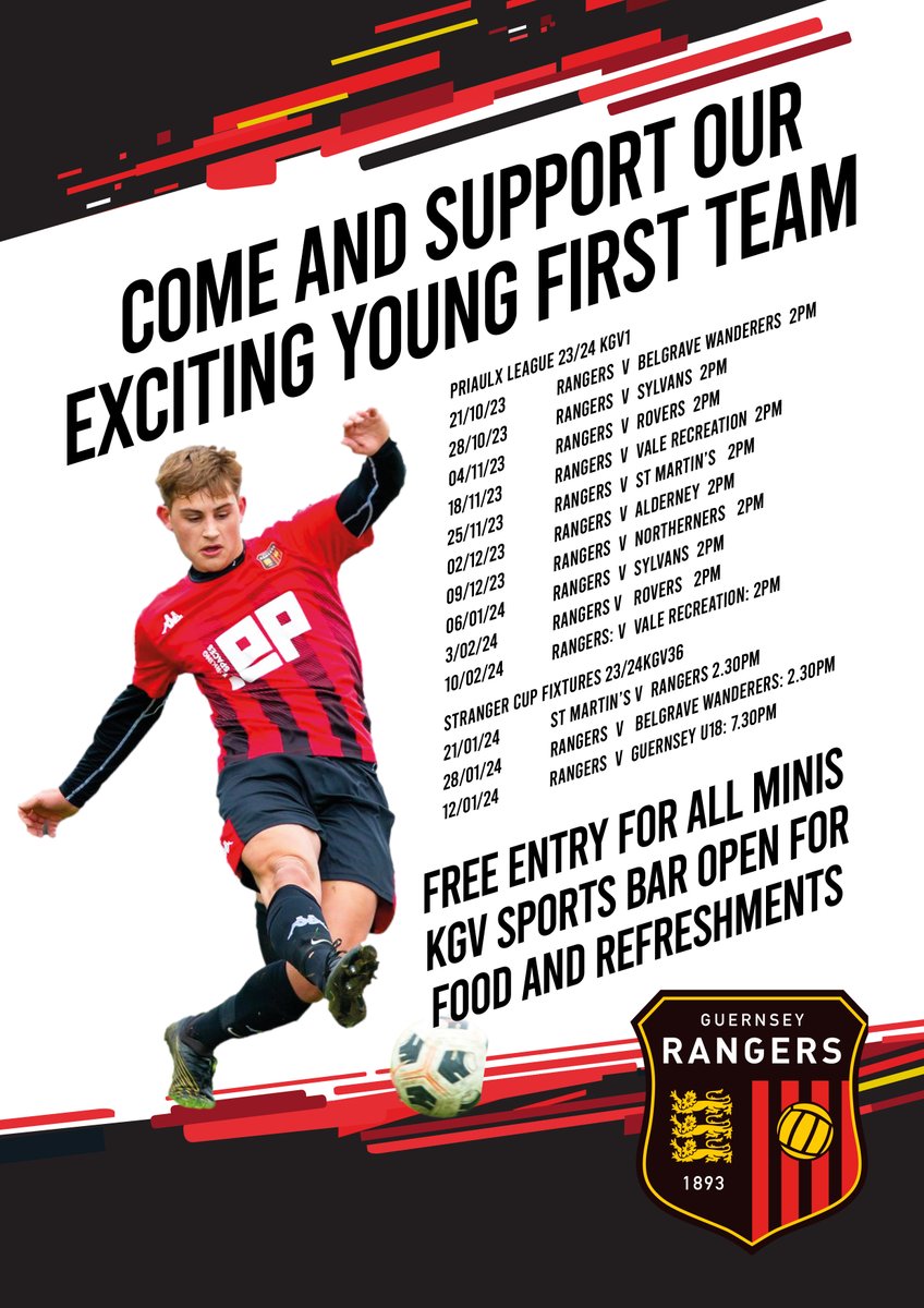 RangersGuernsey's tweet image. For  those of you minis parents wondering what the future holds for your little superstar then you need to get them down to KGV. You can enjoy food and refreshments from the sports bar while our first team play on the main pitch.