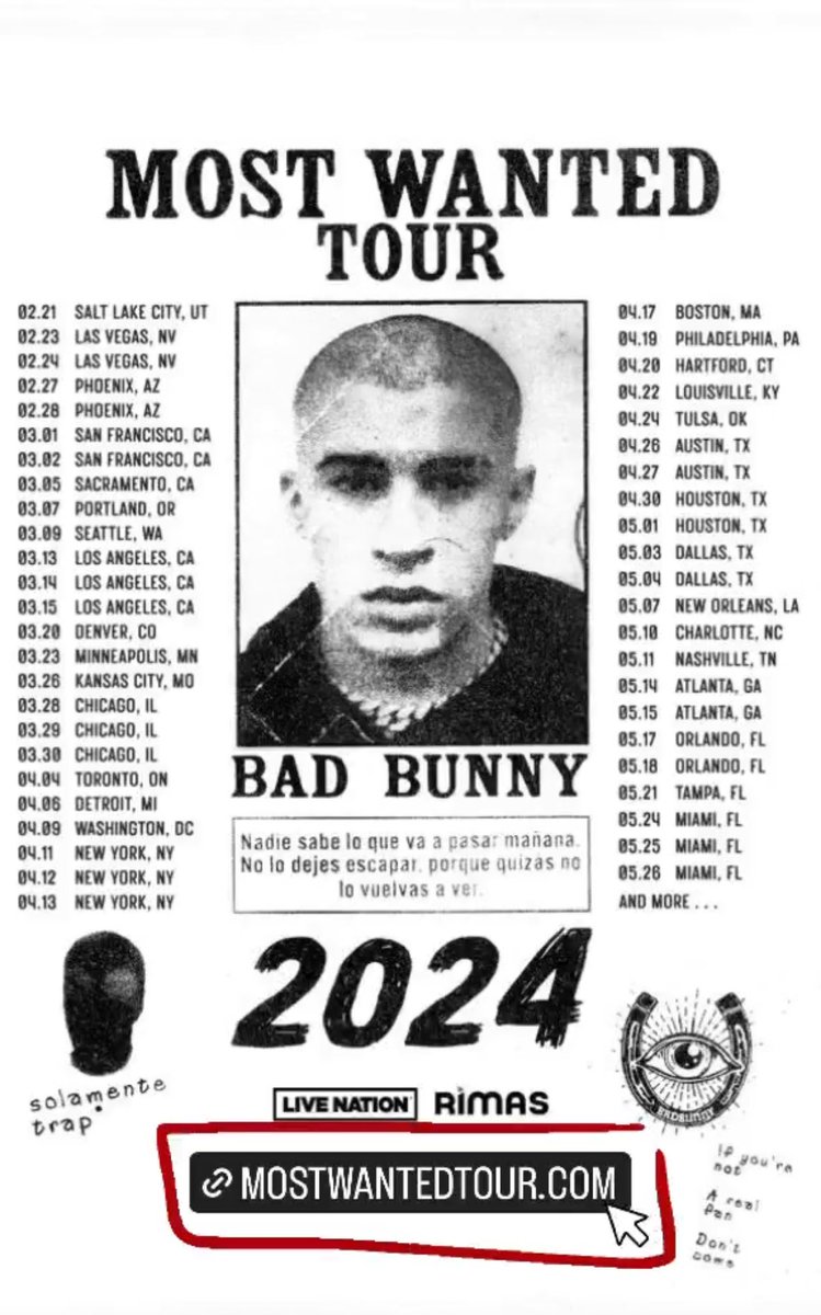🚨 BAD BUNNY IS GOING ON TOUR 🚨