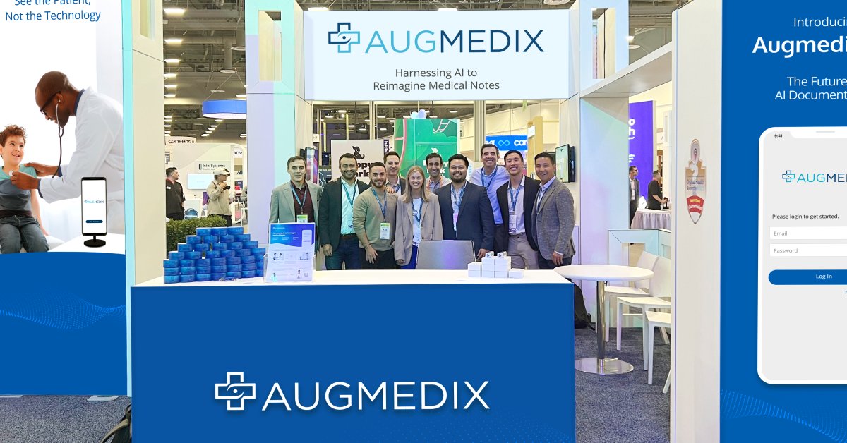 augmedix's tweet photo. From networking, to our roundtable with @HCAhealthcare and @googlecloud, to exploring cutting-edge technology, #HLTH2023 was epic. ๐
Moments like this inspire our mission. Take an inside look at #HLTH2023!
#AugmedixConnection https://t.co/FisdhsHX4n
