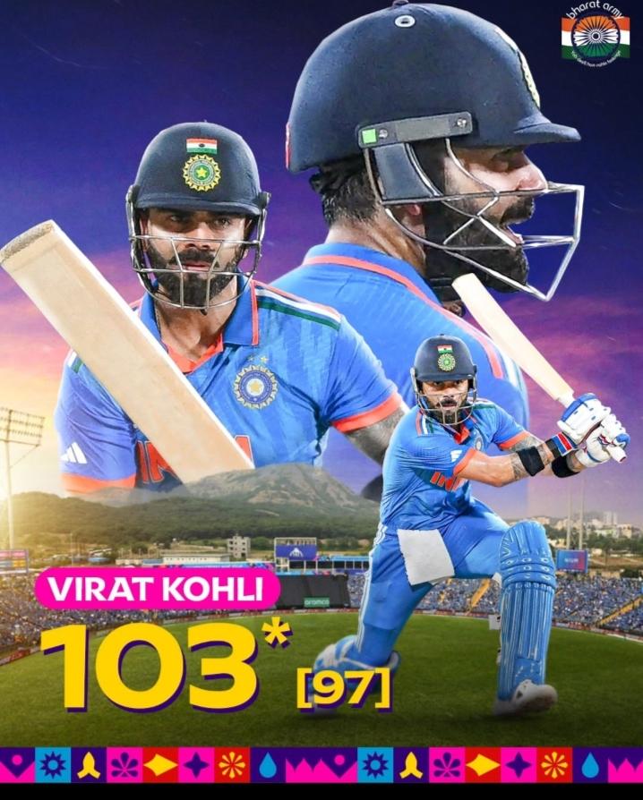 RaZa__36's tweet photo. Another hundred for King  #ViratKohli https://t.co/amhk3fAwO3