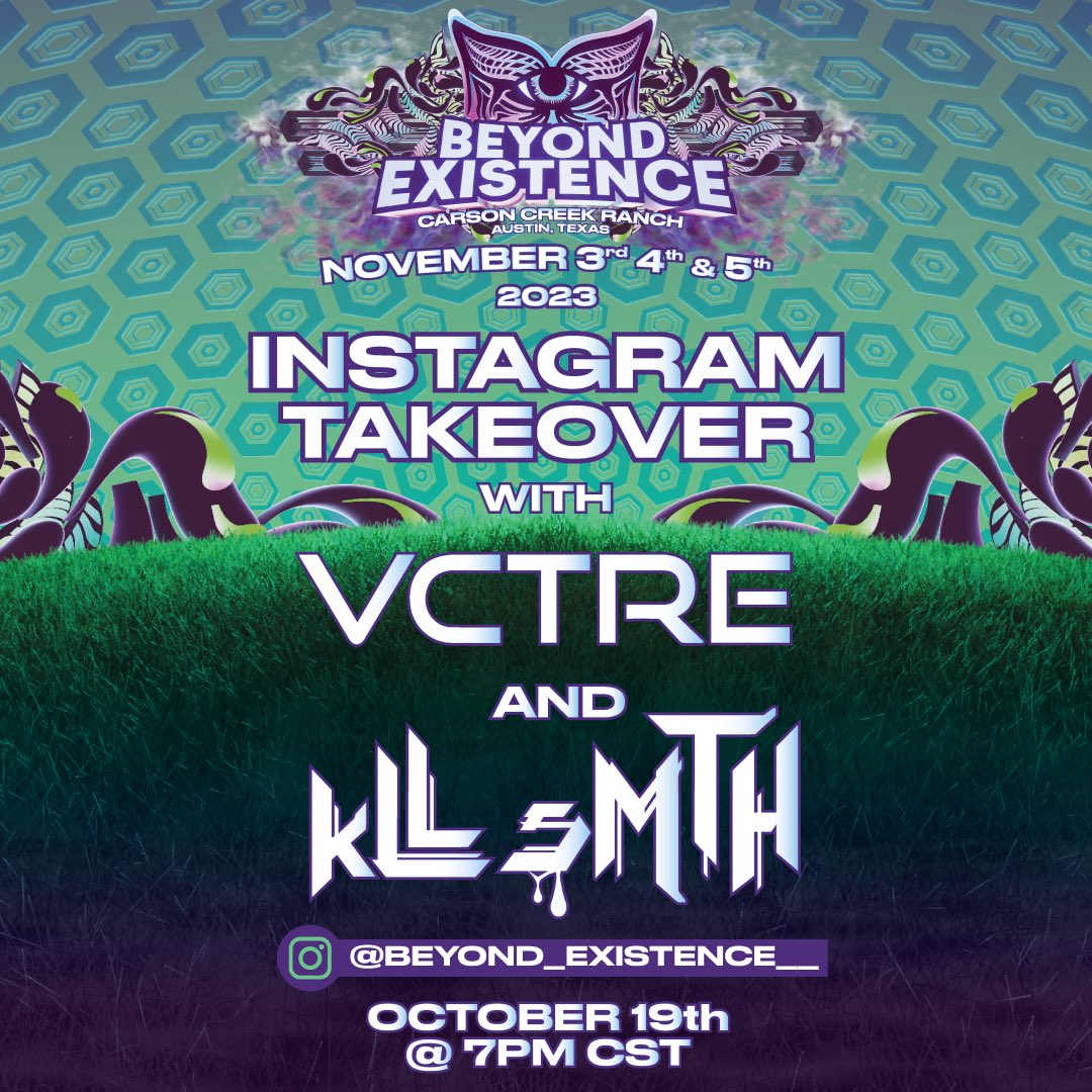 Going live with @VCTRE_ + @kLLsMTHmusic tonight on our Instagram! The two will talk about inspiring moments in their career, unreleased tunes, and what they’ll be bringing to the stage at Beyond Existence this year. See you tonight in the chat!