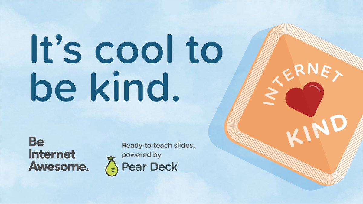 Online or offline, kindness is key! 🌟 #PearDeck and @GoogleForEdu have collaborated to teach students how to make the internet a more positive place. Get your #BeInternetAwesome Decks here: peardeck.com/content-partne… #DigCitWeek