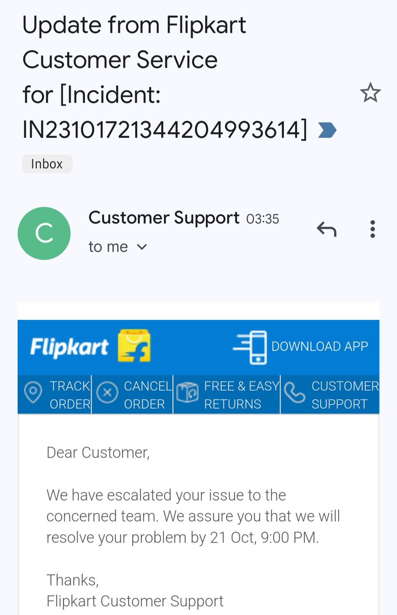 ranjitnair2903's tweet photo. @Flipkart @flipkartsupport @_Kalyan_K Ordered date 7th Oct > 8th Oct onwards Out for delivery > 11 Oct actual delivery date > 16th Oct resolution date > 17th Oct resolution date > 21 Oct resolution date > 23 Oct Resolution >>>>>>>>> https://t.co/nVgv7BNY8s