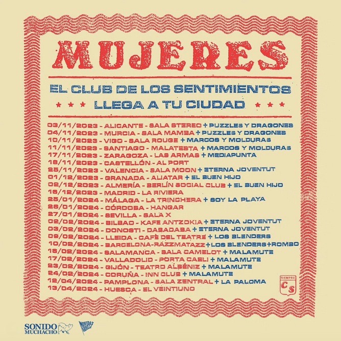 #Mujeres estarán bien acompañados en la gira de presentación de 'Desde Flores y Entrañas' (<a href="/SonidoMuchacho/">Sonido Muchacho</a>): <a href="/lapalomavive/">La Paloma</a>, <a href="/malamutepop/">Malamute</a>, <a href="/romboband/">Rombo</a>, @elbuenhijo_, <a href="/puzzlesdragones/">Puzzles y Dragones</a>, <a href="/marcosymoldurs/">marcos y molduras</a>, #EternaJoventut, <a href="/LosBlenders/">Los Blenders</a>, <a href="/memediapunta/">MEDIAPUNTA</a>... youtu.be/d-6l2I_JGPI