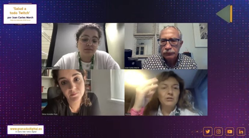 joancmarch's tweet photo. Muy interesante mi último #SaludATodoTwitch de @granadadigital sobre #ACOSO y SEXISMO en centros educativos y sanitarios

✅https://t.co/fJrlQ1iZVY

✅ https://t.co/kQ0qxS6Ybg

✅ https://t.co/n8Mf9OBu2K

Con: @RojoElenaG, @MontserratGea @paniblanca y #ThaisGonzález
@wghspain https://t.co/QDC9aDQZ2z