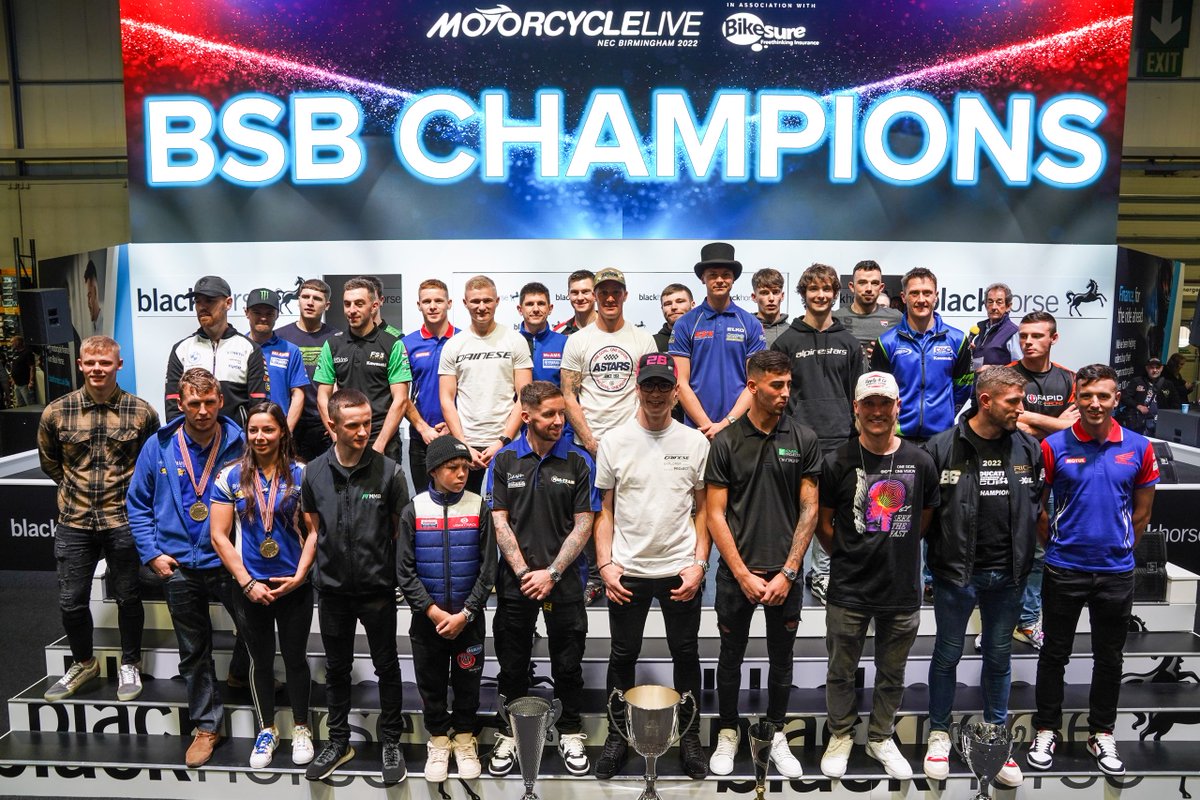 @motorcyclelive Photo-Bombing last years #BSB Champions photo on the #blackhorsestage ! #MotorcycleLive #MCLMemories 🤞