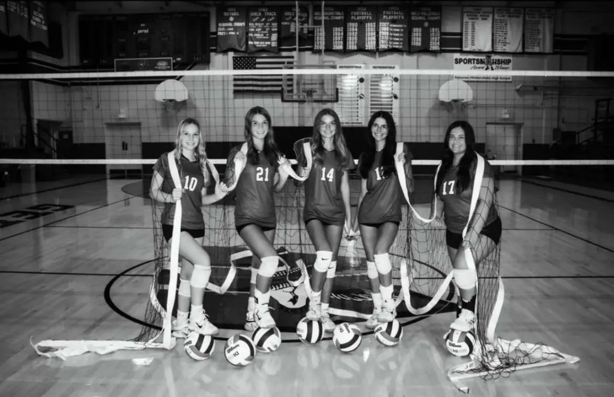 Home volleyball TODAY!!🎉 BLACKOUT is the theme!🖤Freshman start at 5pm, JV 6 pm and Varsity 7pm vs. Riverdale!🏐😈 Join us to support the seniors one last time on OUR court!