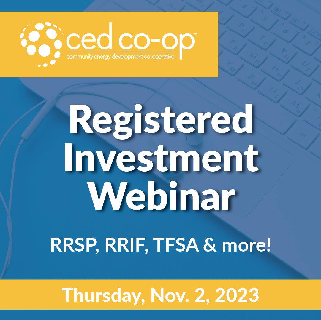 Join us Thursday, November 2 at 6:30 PM for a FREE 30-minute seminar about Registered Investment in cooperative solar energy. Invest with impact &amp; earn up to 6% returns. 

RSVP to reserve your spot: bit.ly/3Fn4ydN

#solar #cleanenergy #invest #divest #sustainability