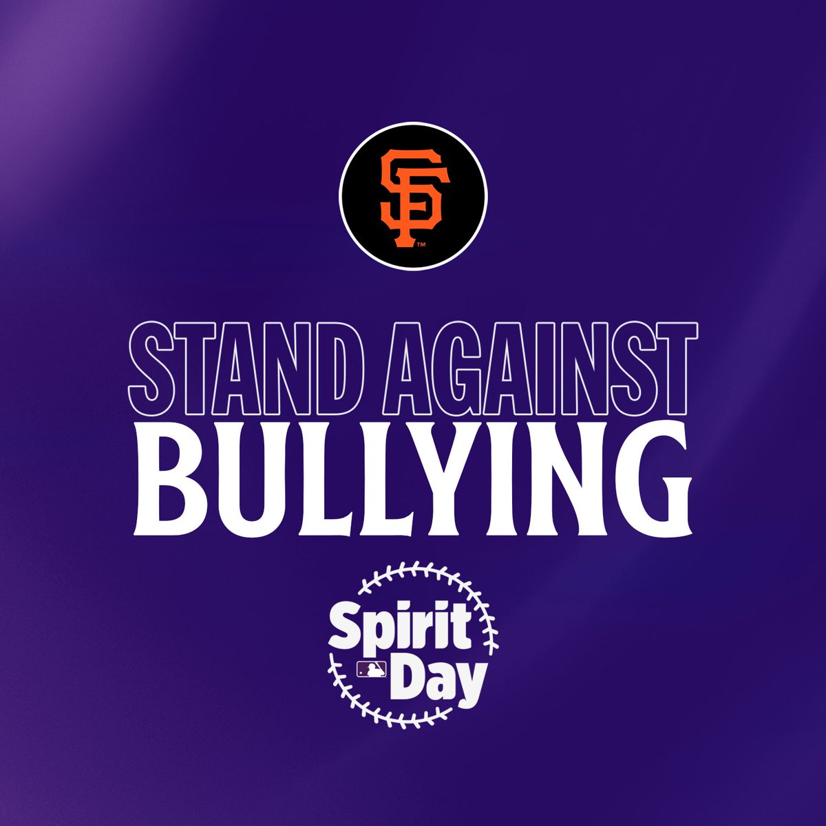 On #SpiritDay and every day, the #SFGiants are proud to take a stand against bullying and support LGBTQ+ youth.