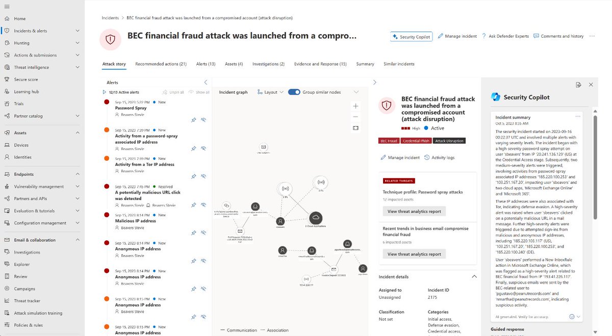 😵 Look at that!!! Security Copilot embedded into Microsoft 365 Defender!!! Guess you are speechless now 😉 I understand.... check it out! techcommunity.microsoft.com/t5/microsoft-3… #cybersecurity #infosec #microsoft #copilot #securitycopilot