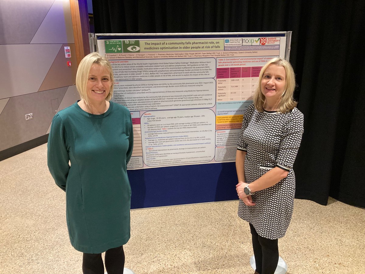 <a href="/QUBelfast/">Queen's University Belfast 🎓</a> #netzero climate conference presenting poster <a href="/paulaburns8811/">Paula Burns</a> <a href="/DrCaroleParsons/">Carole Parsons</a>. Great discussion <a href="/jonathonporritt/">Jonathon Porritt</a> on #moop falls pharmacist deprescribing-saving 1 tonne of CO2 emissions <a href="/mccusker_eimear/">Eimear McCusker</a> <a href="/cathyharrison00/">Cathy Harrison</a> <a href="/BelfastTrust/">Belfast Trust</a> <a href="/pharmacyatQUB/">QUB Pharmacy School</a>  <a href="/DebGompertz/">DebGompertz</a>
