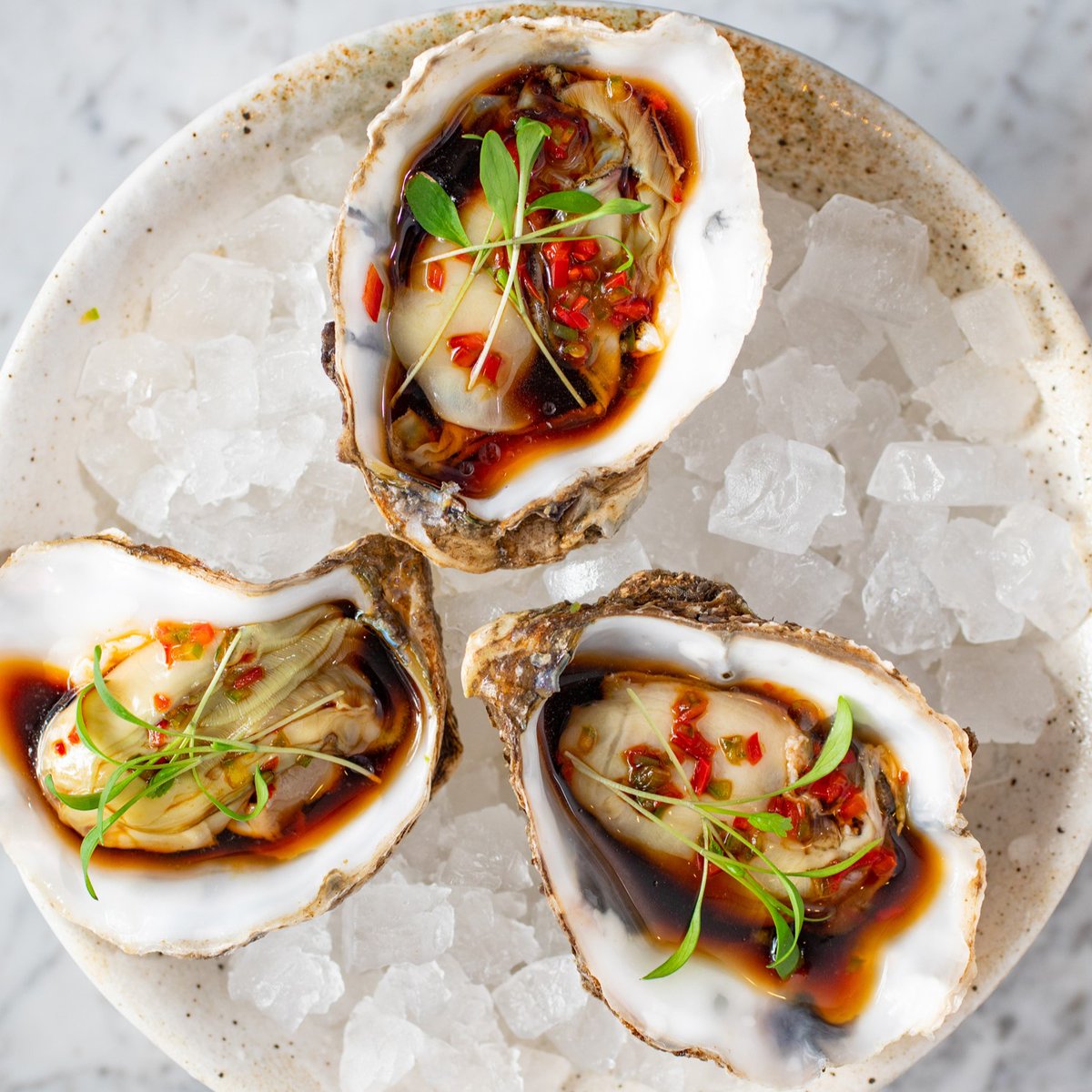 The_OysterClub's tweet photo. Balancing the sweet and salty flavour of our rock oyster's with a ginger, chilli and soy dressing https://t.co/uxHtPQcIUR