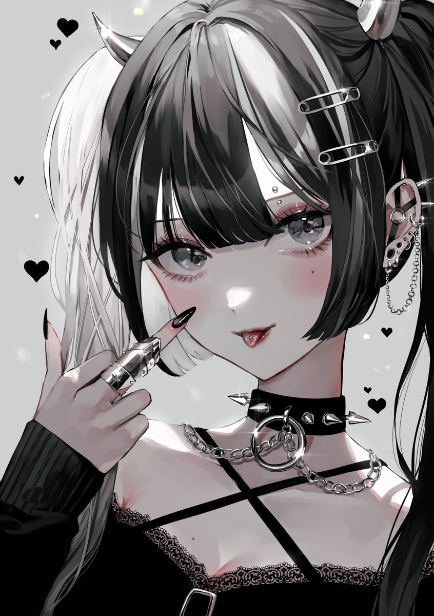 「#ハートを付けたらより一層かわいいぜ選手権 ⠀⠀⠀⠀⠀⠀⠀⢀⣤⣄ ⠀⠀⠀⠀⠀⠀⢰」|✣ 𝐌𝐀𝐑𝐈𝐀 𝐑𝐎𝐒𝐄 ✣のイラスト
