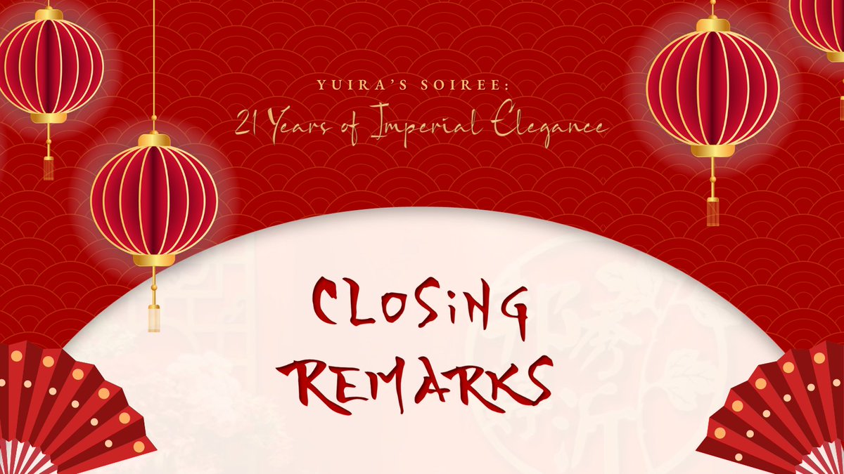 ImperialYuis's tweet photo. ⠀⠀  
͏͏͏͏͏͏ ⠀      
 ⠀     ❪ ⛩️ ❫   YUIRA’S   SOIREE   ⵓ
 ⠀      𓈒  𓈒  𓈒  CLOSING REMARKS   ✷
 ⠀     
 ⠀     #YuiraAt21 #JianaAllElegant 
 ⠀     ──────  #2ElegantForAny1
͏͏͏͏͏͏͏͏ ͏
͏͏͏͏͏͏͏͏⠀⠀  ⠀⠀ https://t.co/X0yIeQefK6