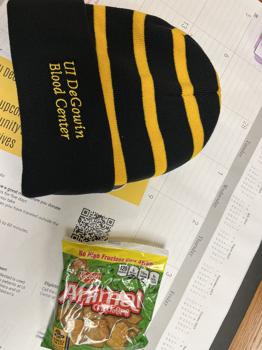 Doug Storm (@storm_doug) on Twitter photo Had a case cancel this am so I decided to use my time wisely.  First time donating and was super easy and fast! My tech said I had “good flow!”  Best comment I’ve heard all day! Plus the hat and animal crackers are a nice bonus! <a href="/DeGowin/">University of Iowa DeGowin Blood Center</a> Had a case cancel this am so I decided to use my time wisely.  First time donating and was super easy and fast! My tech said I had “good flow!”  Best comment I’ve heard all day! Plus the hat and animal crackers are a nice bonus! <a href="/DeGowin/">University of Iowa DeGowin Blood Center</a>