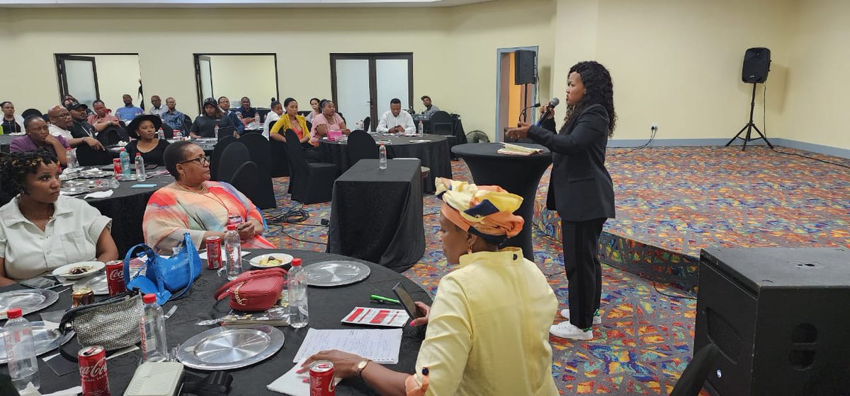 ab4_ir's tweet photo. Our visionary Acting CEO Ms @FortMhlo Highlighting the transformative impact of digital technologies on future work and entrepreneurship at the 2nd Intergenerational Dialogue hosted by Eco Girl SA at the Mabatho Palms Casino and Resort  in #Mahikeng.
#ab4ir #DigitalAdvancement https://t.co/209omysJgy