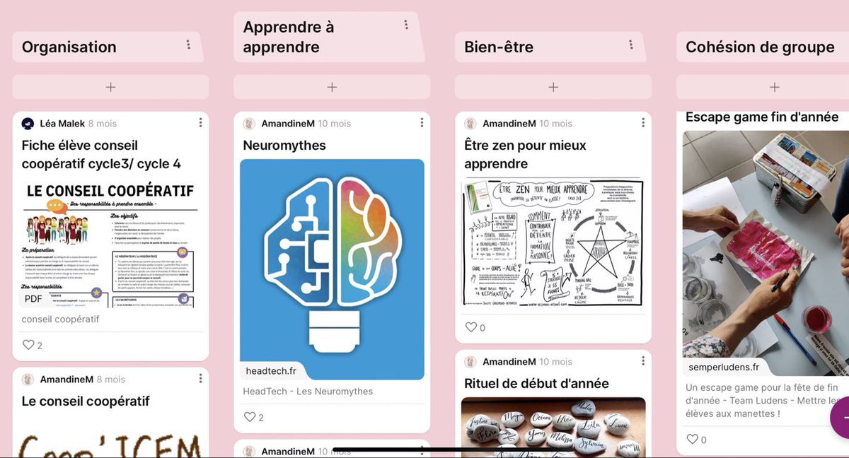 #Enseignement #viedeclasse Voici un padlet qui rassemble les thématiques pour la vie de classe :
- apprendre à apprendre
- bien-être 
- harcèlement 
- cohésion
- organisation
- orientation 
- livret de vie de classe … padlet.com/ananas28/Vie_d…