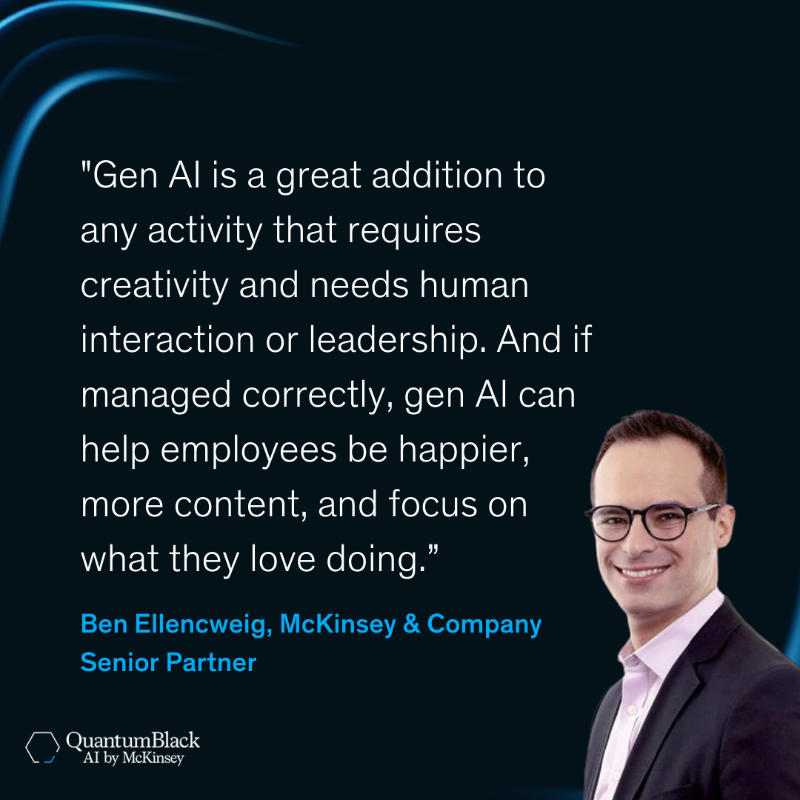 quantumblack's tweet photo. Did you know some automakers are already using generative AI? ↗️ 🚗

We’ve sat down with @MercedesBenz R&amp;D North America CEO, Philipp Skogstad, to learn about gen AI applications in the automotive sector.👇

 https://t.co/3JpOlPHO6v

#AIbyMcKinsey #ArtificialIntelligence #ChatGPT