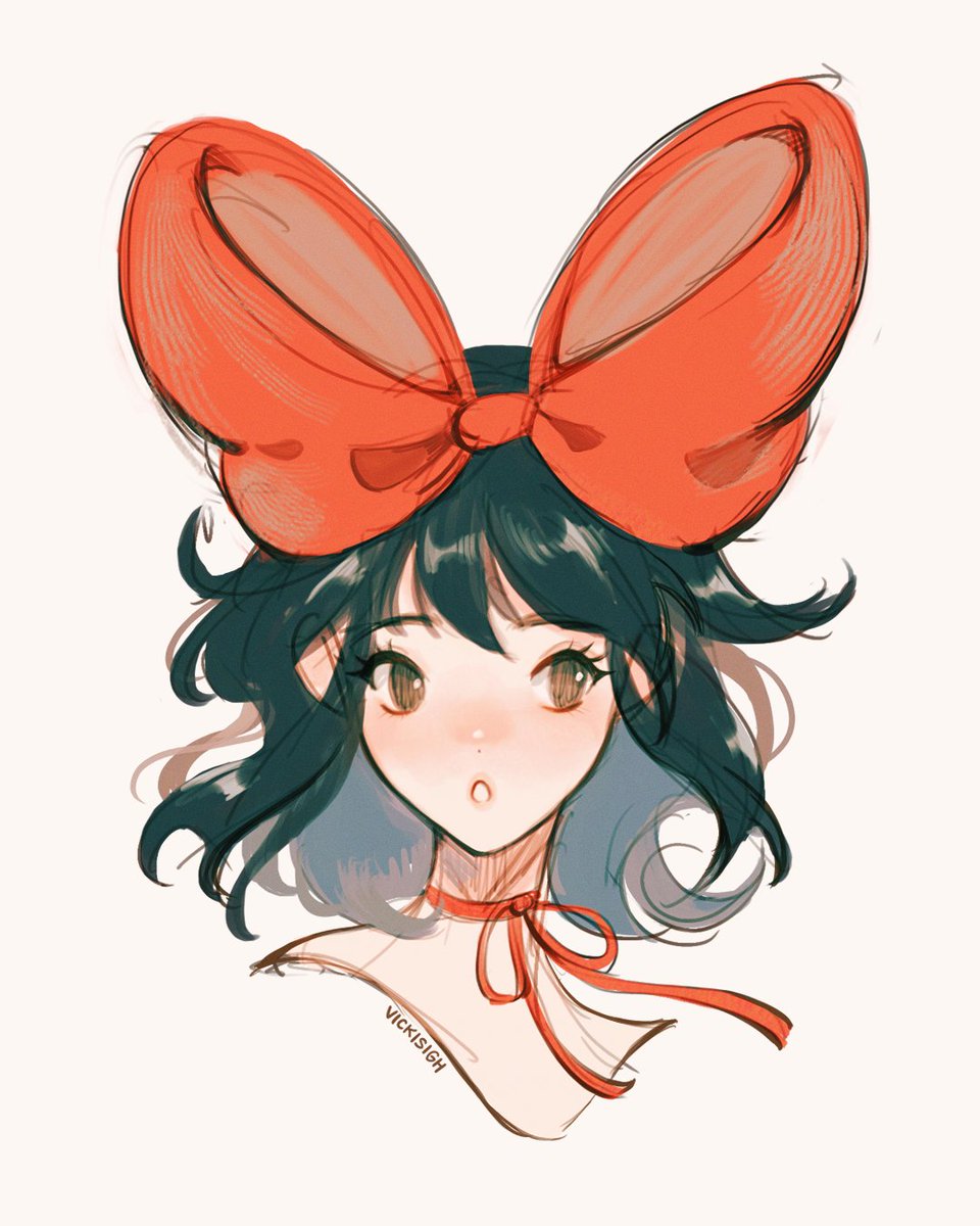 「kiki's big bow 」|vicki ✨のイラスト