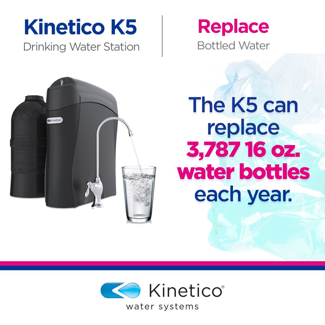 “Say goodbye to 3,787 16 oz. plastic bottles a year! Make the eco-friendly switch to a Kinetico K5 drinking water system and enjoy premium hydration without the waste. 🌊💧 #SustainableSips #GoGreen #KineticoWater #WaterFiltration #PureWater #CleanH2O #DrinkHealthy #Waterfilter