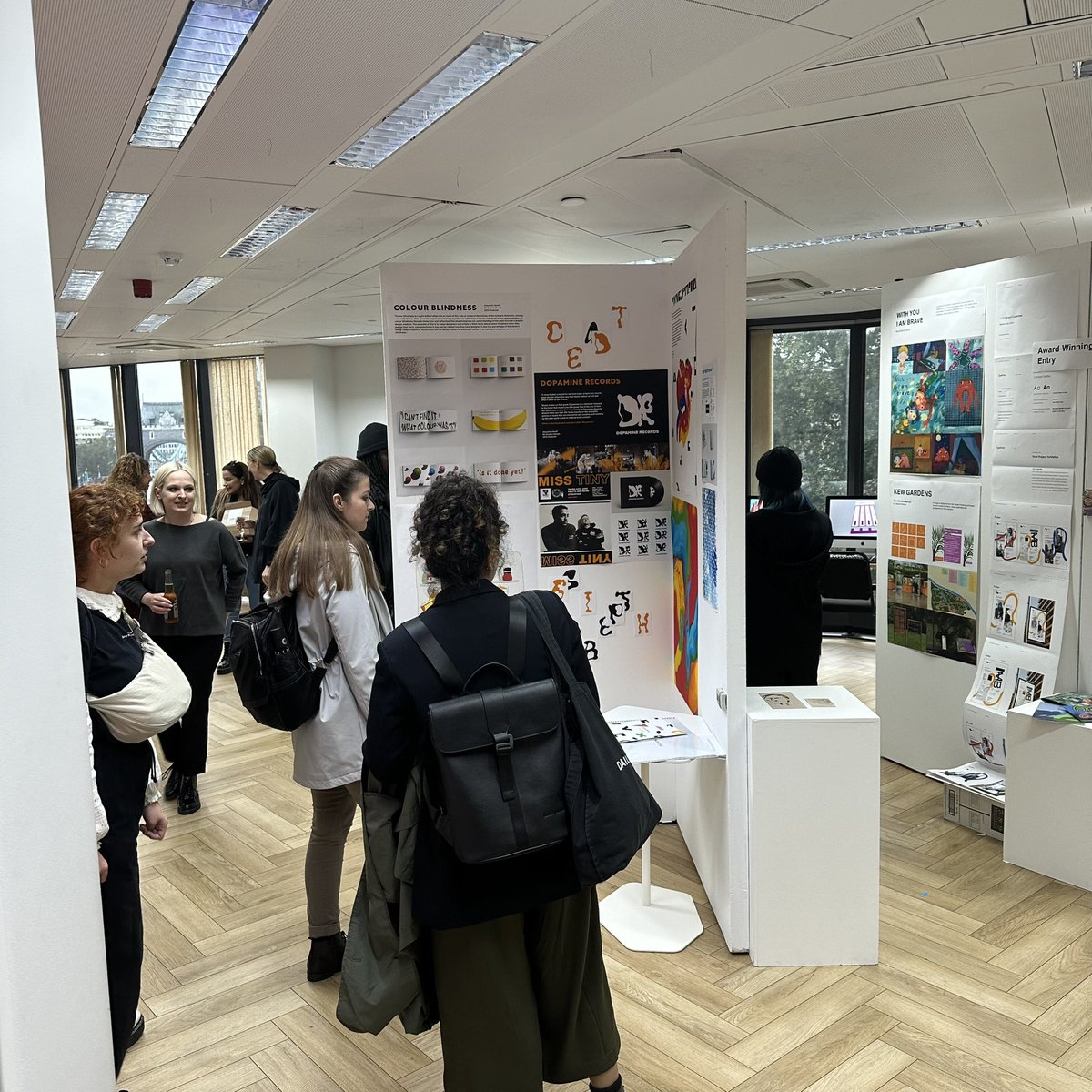 chriswraithRFE's tweet photo. This evening I had the privilege of attending Immerse @LCCAUK an exhibition of work by  graphic design students. A celebration of fantastic work. Well done to all students. @UniCreativeArts https://t.co/DivC5PQfol