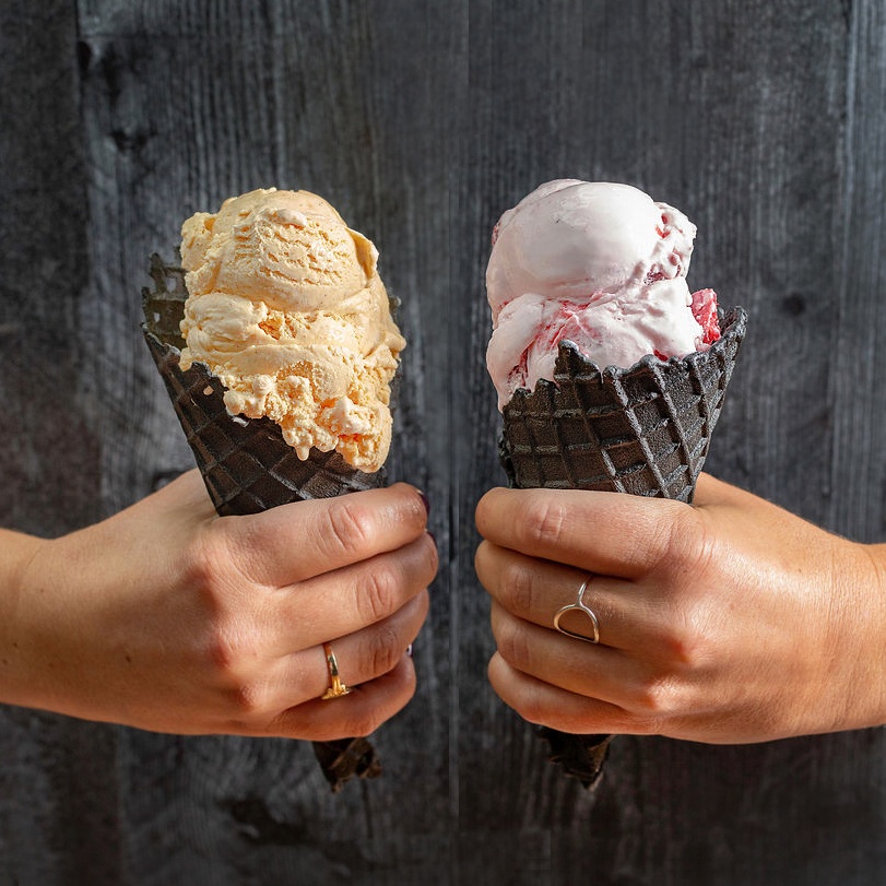 Something is different about this picture &amp; we aren't sure what, but we know it's giving spooky season😱 Our Spooky Chocolate Waffle Cones are here now through November 4th in all of our scoop shops!