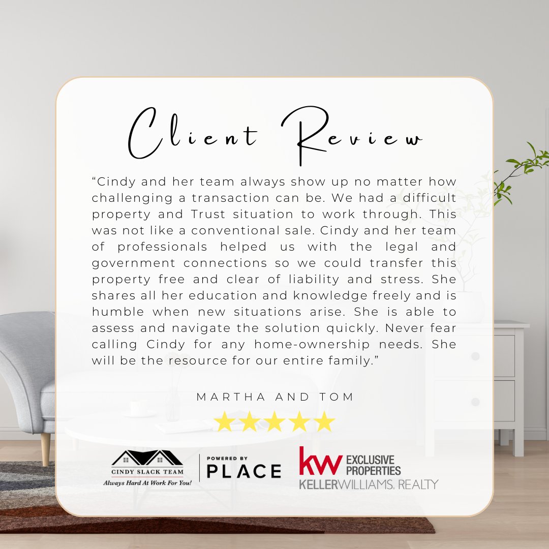 cslack5's tweet photo. It always feels good to be able to help people in stressful situations. Thank you Martha and Tom for trusting Cindy Slack Team. We are always hard at work for you!

#TestimonialThursday #SimiValleyRealEstate #CindySlackTeam #AlwaysHardAtWorkForYou #SimiValley #KW #PoweredByPlace https://t.co/hzb5Qh5M74