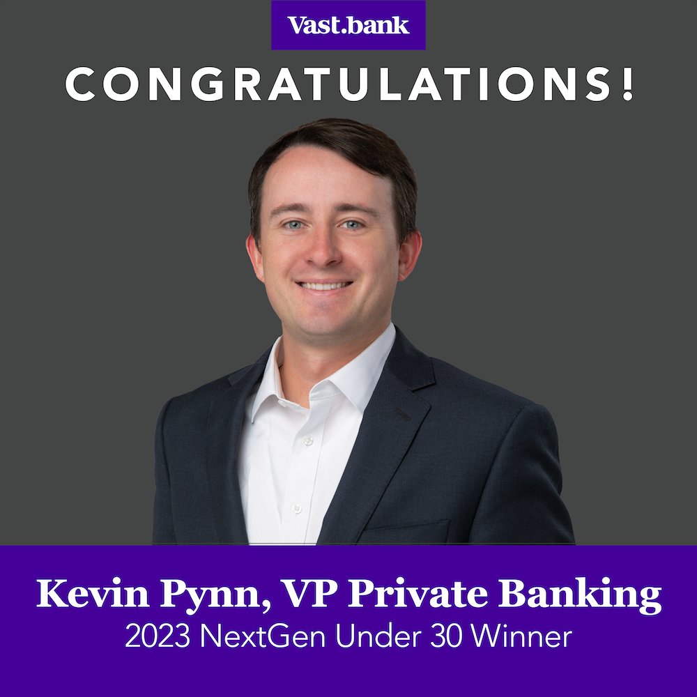 vastbank's tweet photo. We are thrilled to congratulate Kevin Pynn, who was recognized as a NextGen Under 30 winner in the finance category. NextGen under 30 Oklahoma recognizes individuals who demonstrate talent, drive, and service to their communities. Way to go Kevin! 🏆 #NextGenUnder30 https://t.co/gMAoy0l8D5