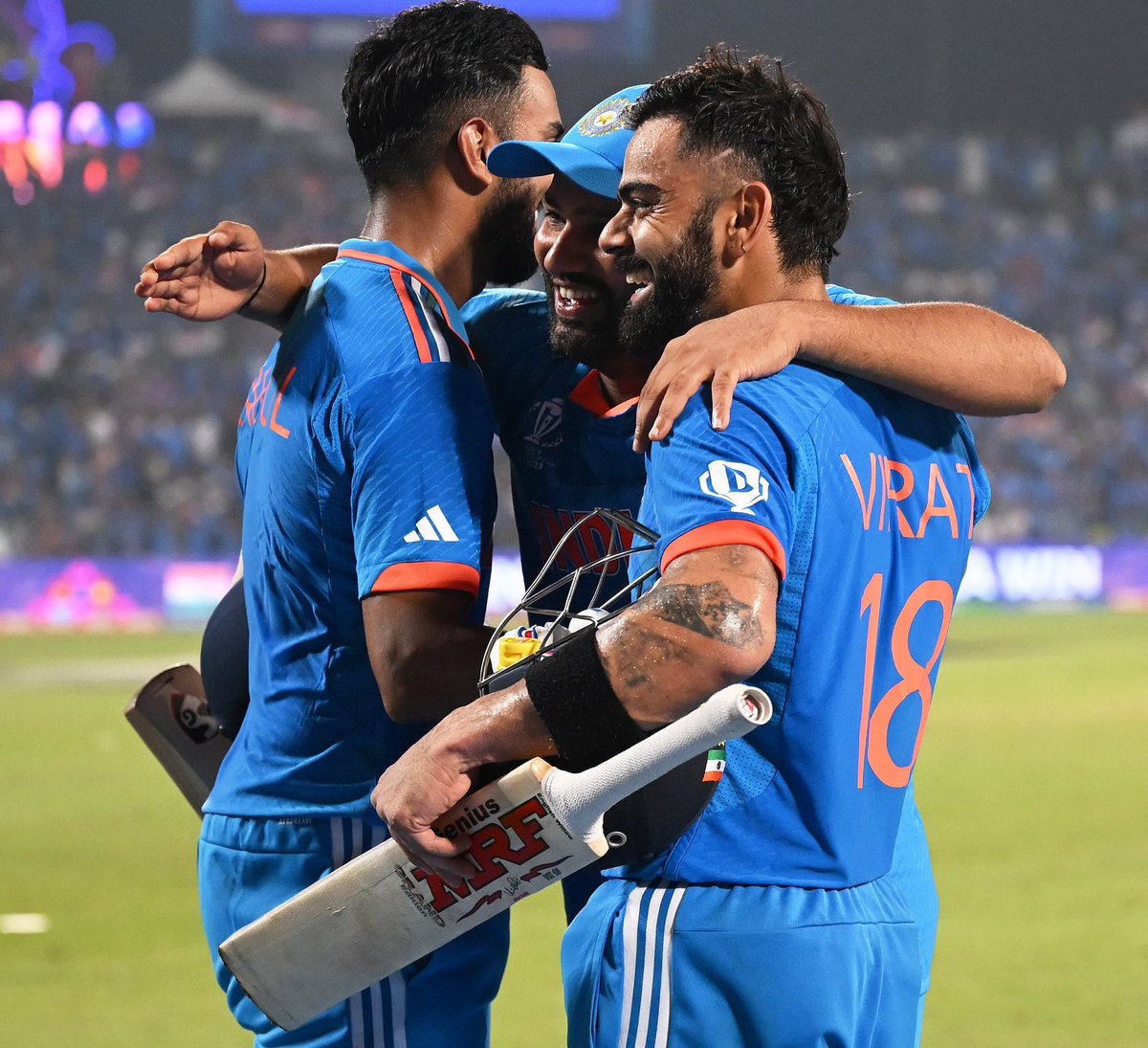 Kudos to #TeamIndia for an incredible 4th consecutive triumph at #CWC2023! A stellar team performance, exceptional bowling, and a dominant display by our top order.
Hats off to @imVkohli for a sensational century!  
@BCCI @klrahul11 @ImRo45 
#INDvsBAN #CricketWorldCup