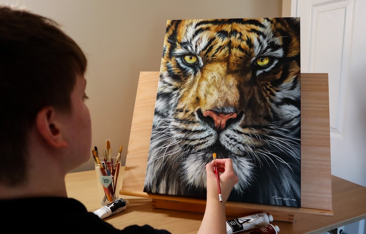 cassydraws's tweet photo. "Ilona" the Tiger. 18x24" on canvas. What a joy this painting was. ✨ https://t.co/Squo4dqL2d