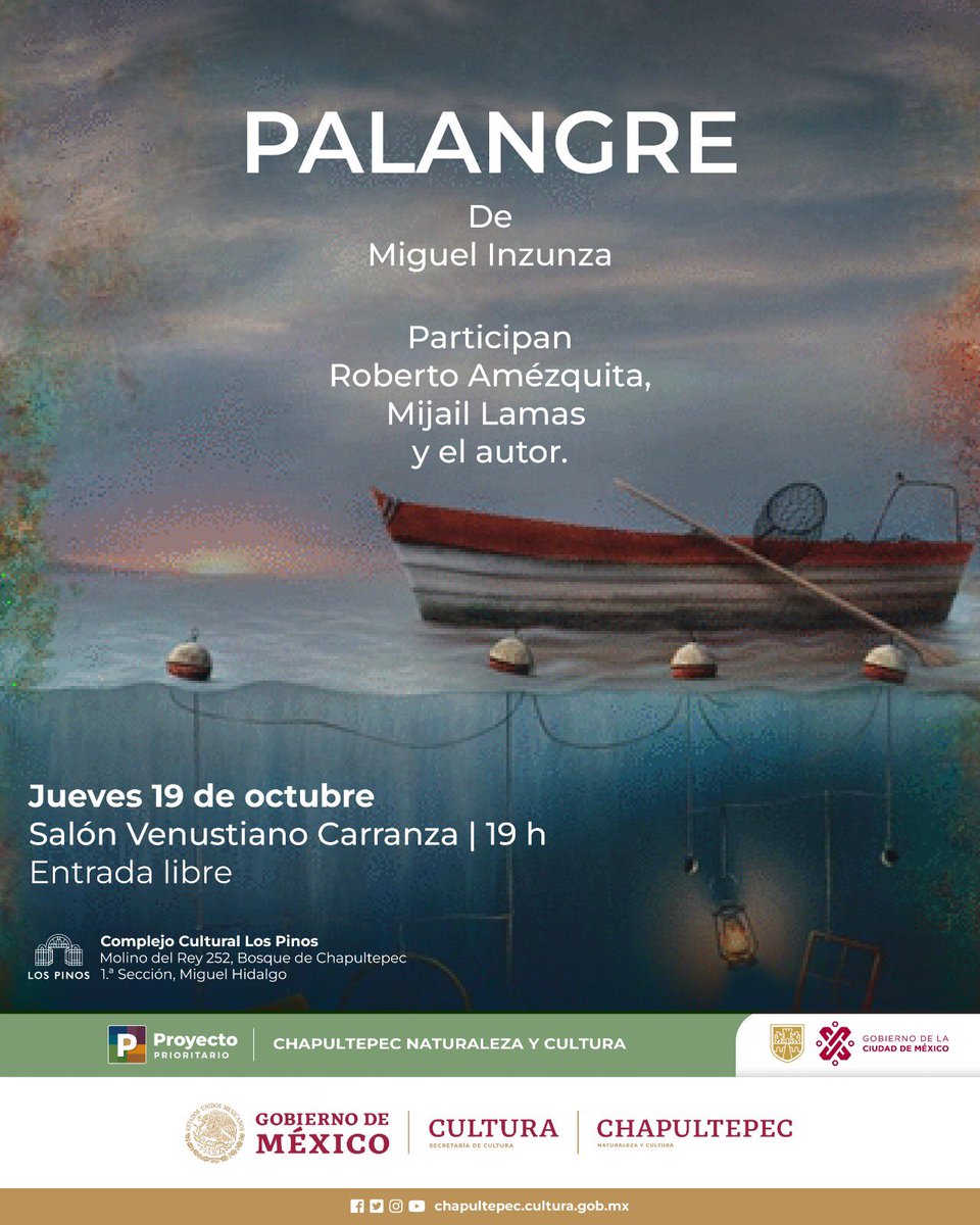 miguelinzunza's tweet photo. Tribu querida, 
Nos vemos esta tarde en el @CC_LosPinos 
Presentaremos #PALANGRE 
Cardumen de poemas de aguamarina. 
Charlaremos y dedicaremos algunos ejemplares. 

Me acompañan mis amigos, admirados poetas, @mikhailenko y @robertoamezkita https://t.co/UG7Mq06OTK