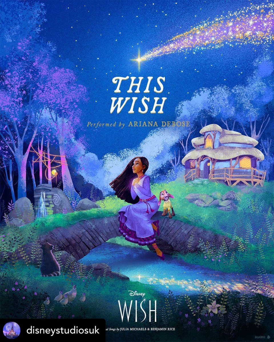 Honoured to have made this official @DisneyWishMovie poster. Thank you @DisneyPlus @PosterPosse for the gig. This animation looks insanely beautiful and I’m so excited for its release. Can you spot the easter eggs celebrating 100 years of Disney? Music @arianadebose