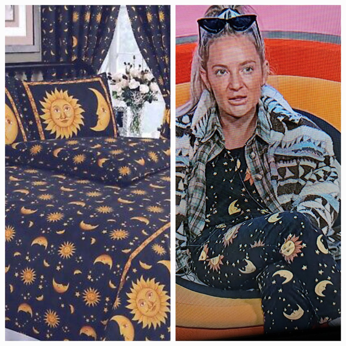 LAmurphy1990's tweet photo. I knew it was familiar 🌞🌛😍 #90sbedding #bbuk https://t.co/z5B9j4DoH9