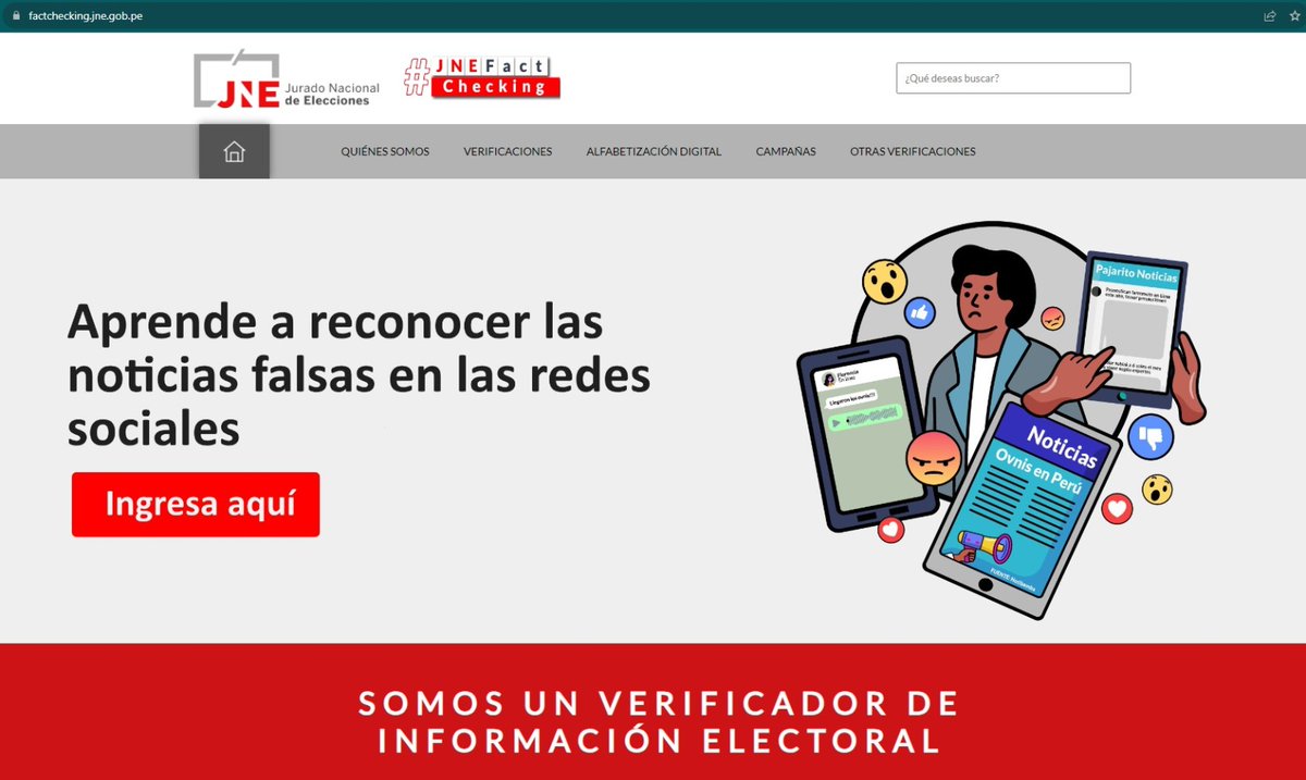 JNE_Peru's tweet photo. Como parte de su lucha contra la desinformación electoral, el JNE promueve la alfabetización digital de los ciudadanos a fin de que puedan reconocer los contenidos desinformadores que le llegan fundamentalmente por las redes sociales. 👉https://t.co/2o5lrIqDRJ https://t.co/EOWbOejcv3