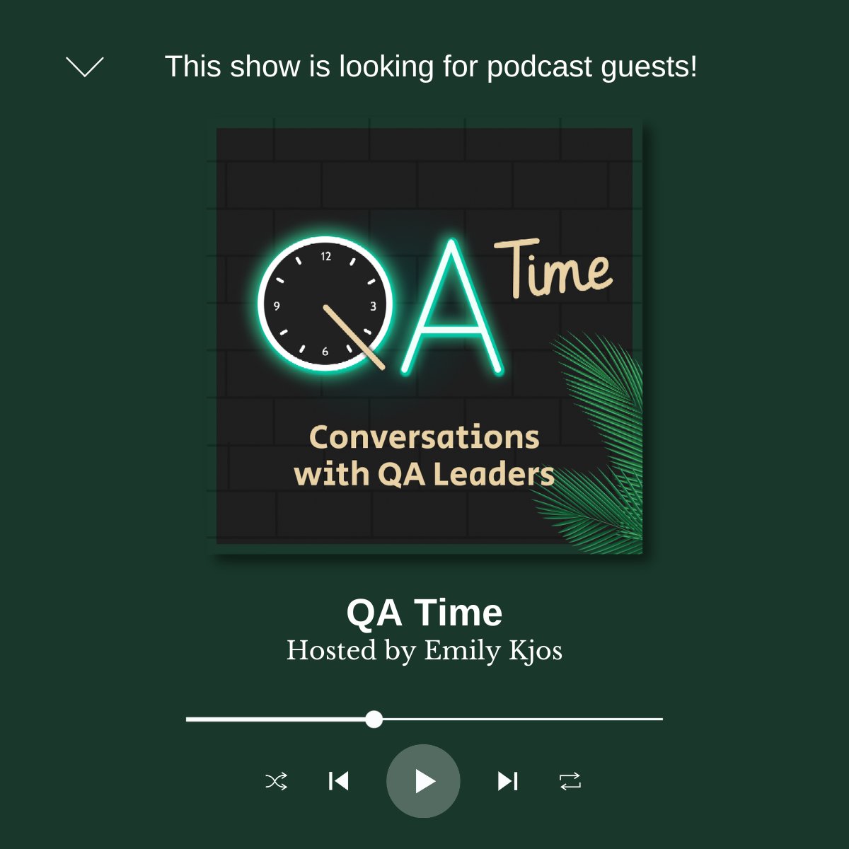 The QA Time Podcast hosted by @EmilyatQase is looking for individuals who are in quality assurance or software testing roles, or managers/leaders overseeing quality at a software company. Apply here: qatime.qase.io/podcast-guest #qualityassurance #QA #softwaretesting #beaguest