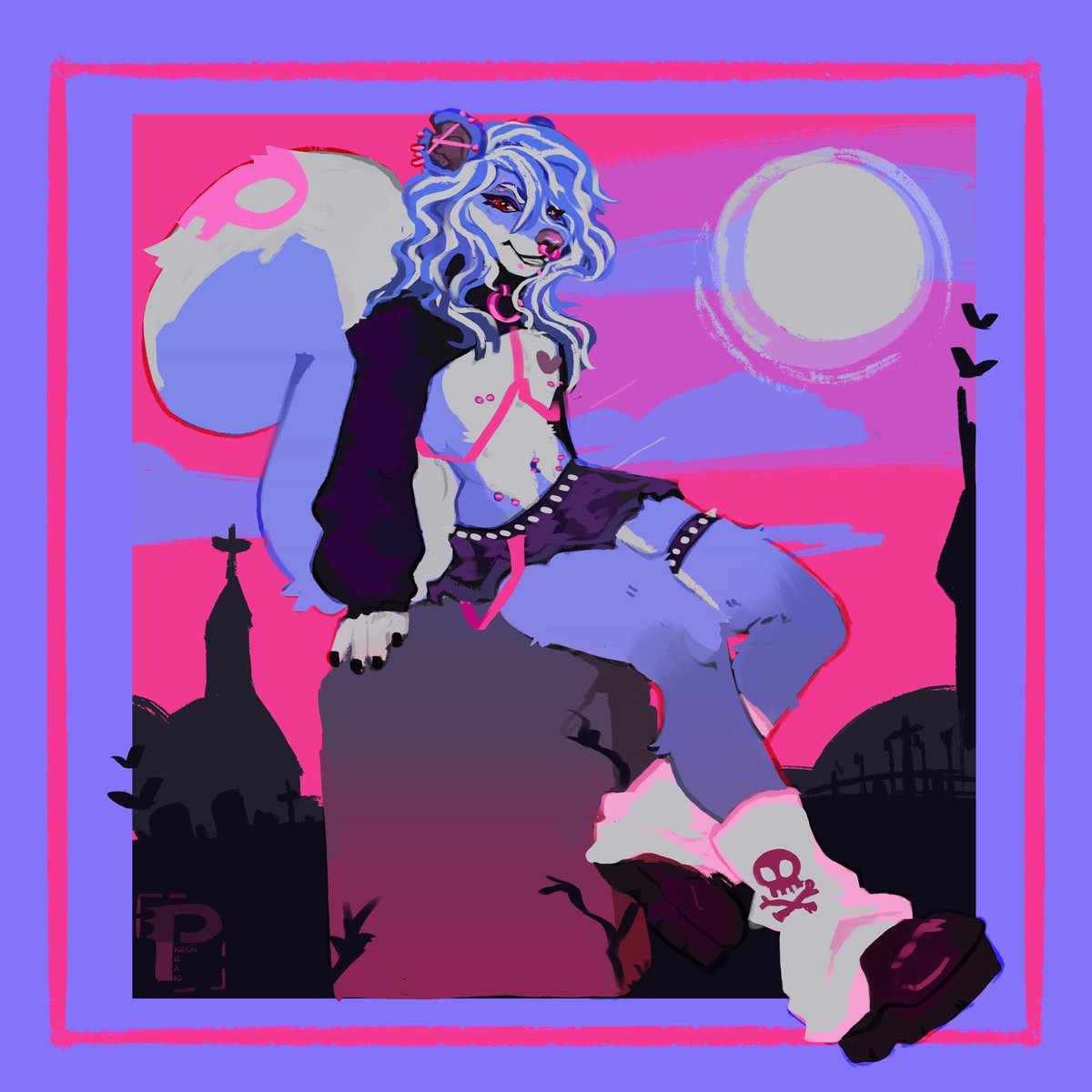 My lil goth skunk 

Patreon saw it first ! 

Will be opening coms again soon! 

#furry #furryartist #furryart #furryrefsheet #furrycommission #furrycommissions #furrycommissionsopen #commissionsopen #commission #ukfurry #furryuk #fursona #fursonaref #furryoc #skunkfurry