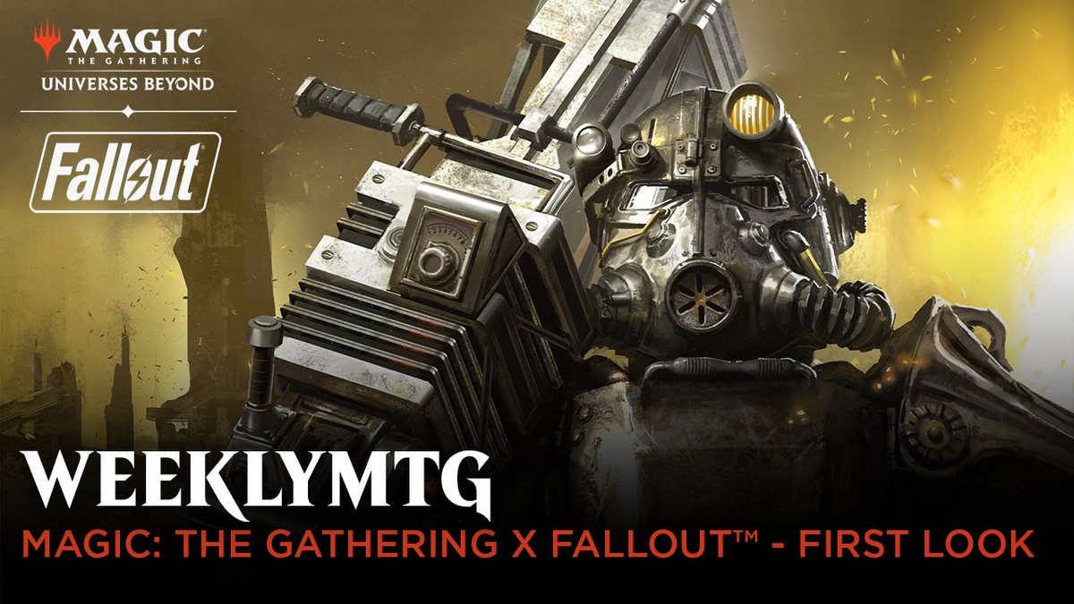 "It's the end of the world, all over again."

#MTGxFallout First Look has begun!
Join us as Blake, Chris Mooney, and #Fallout 's own Pete Hines share some insights on this nuclear collaboration!

twitch.tv/magic