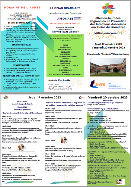 ars_grand_est's tweet photo. 30e journées de #prévention des #infections associées aux #soins du #GrandEst organisées par le #CPIAS #GrandEst à #Nancy 🙌#JRPIAS
L. Dal Mas Dir. de la #qualité #performance & #innovation participe à l’ouverture de ces 2jours d’échanges & retex des #PS sur le #risque infectieux https://t.co/miNIihHgrR