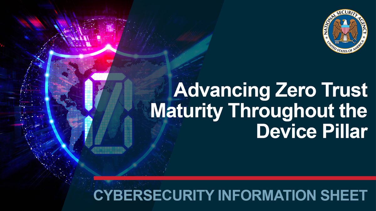 Embrace Zero Trust to secure critical devices in your environment. Read our recommendations for maturing device pillar capabilities. nsa.gov/Press-Room/Pre…