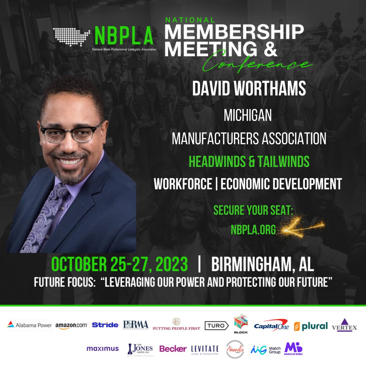 MMA's Director of Employment Policy Dave Worthams will be speaking at the NBPLA National Membership Meeting & Conference focusing on Workforce and Economic Development. Find out more and register to attend at bit.ly/491x96k