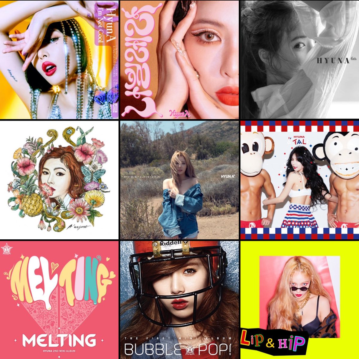 hyuna_fb's tweet photo. remove one album from each row https://t.co/ejGOY8QVVX