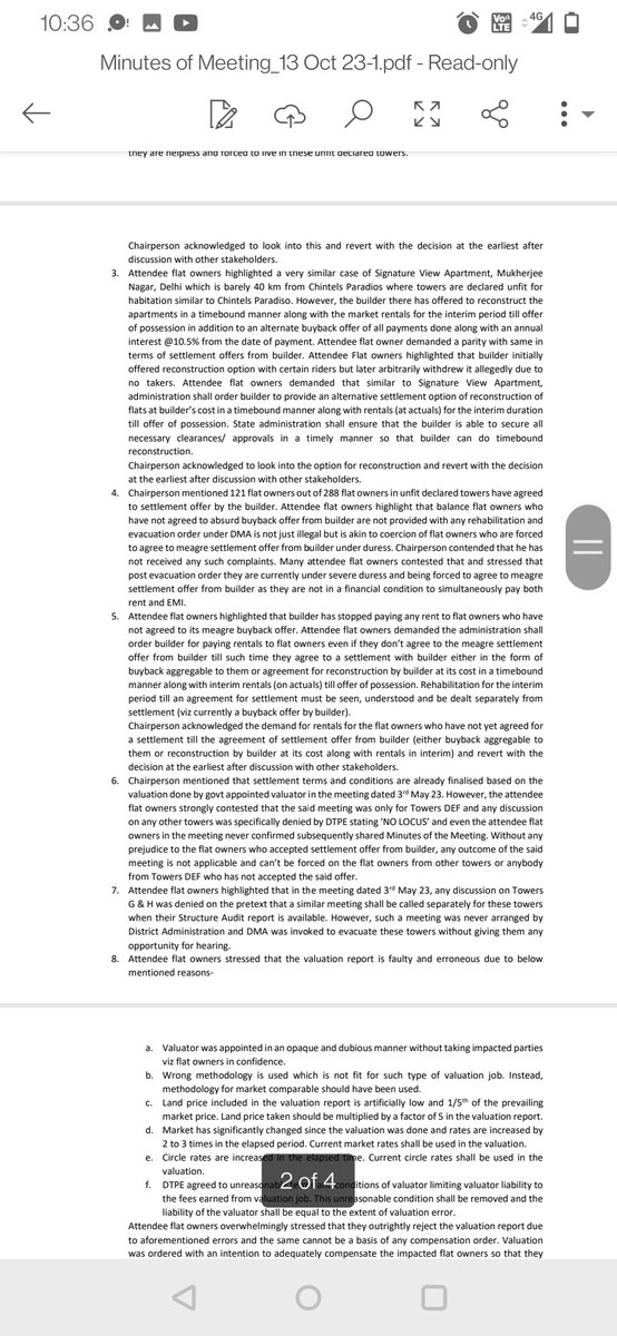 ChintelsOwners's tweet photo. ADC Gurugram had a meeting with Flat owners of Towers DEFGH in #ChintelsParadiso on 13th Oct 23. Attached is the copy of confirmed Minutes of Meeting as confirmed by attendee flat owners
@DC_Gurugram 
@nishantyadavIAS 
@dtcphry 
@cmohry 
@PMOIndia 
@narendramodi https://t.co/Zh0WE3LWOu
