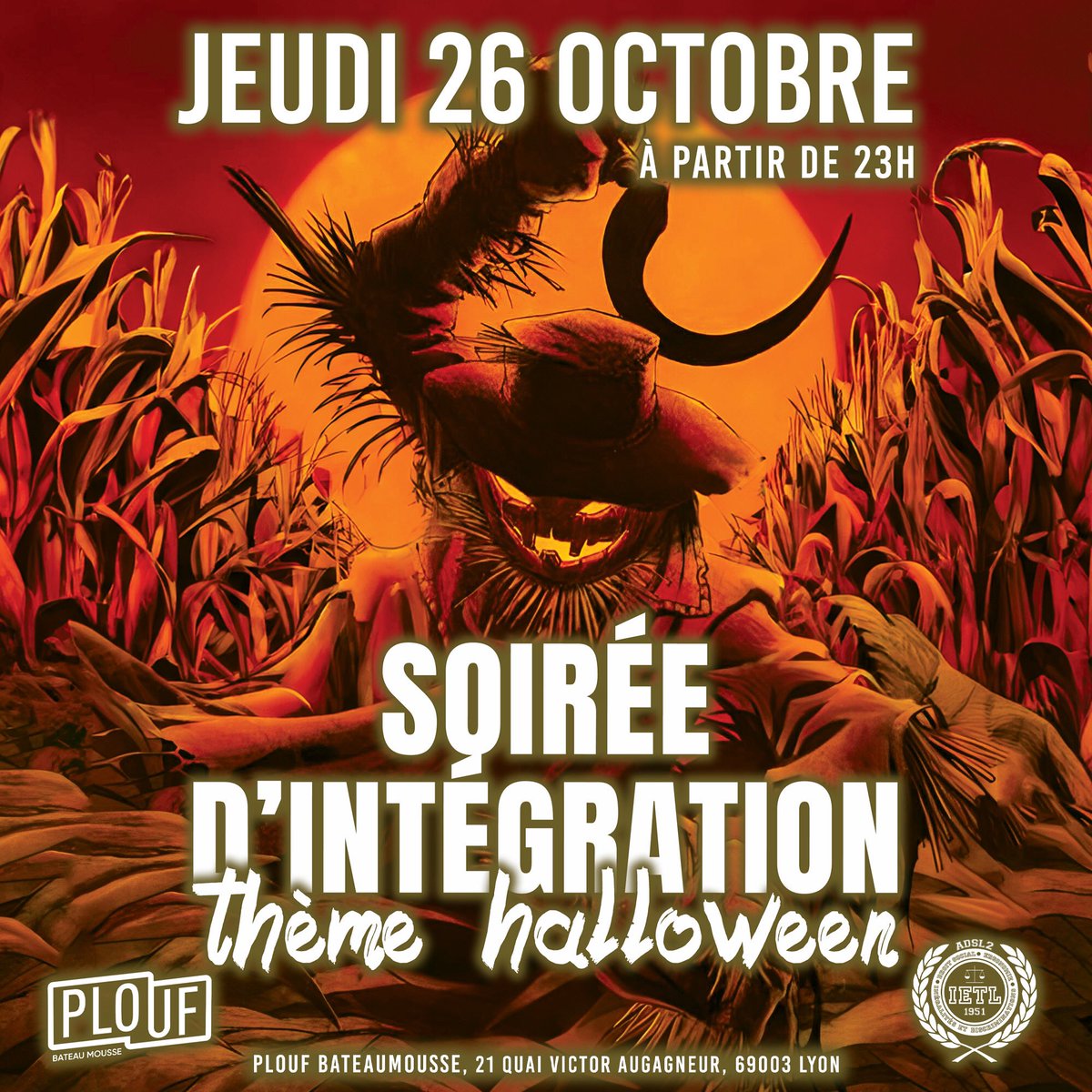Adsl2Asso's tweet photo. Hello à tou(te)s, 

Comme promis, nous vous dévoilons notre premier évènement festif : la soirée d’intégration au Plouf ! 🥂

Réservez votre place directement et uniquement via le lien ci dessous. 

https://t.co/rLfwgzFHhi

Nous vous attendons nombreux ! ⏳ https://t.co/WLApCYxAK7