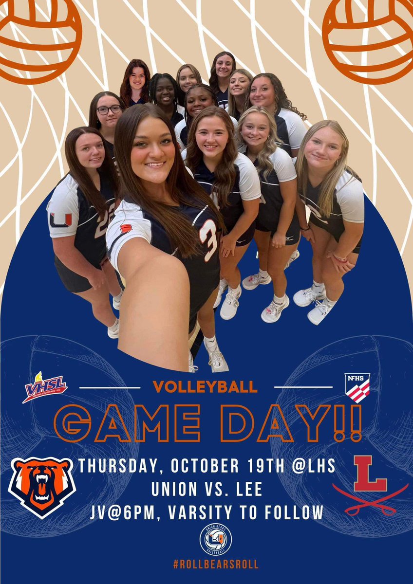 UnionBearsVBall's tweet photo. Regular season finale! 🏐💙🧡🐻 https://t.co/ksIi9QczHK