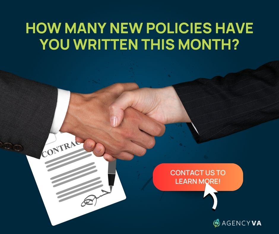 Are you curious about how many new business applications you’ve had this month? 🤔💼

Stay on top of your insurance game with Agency VA. Contact us now to learn about our industry leading tracking software &amp; virtual insurance assistants!

agencyva.com/?utm_source=tw…