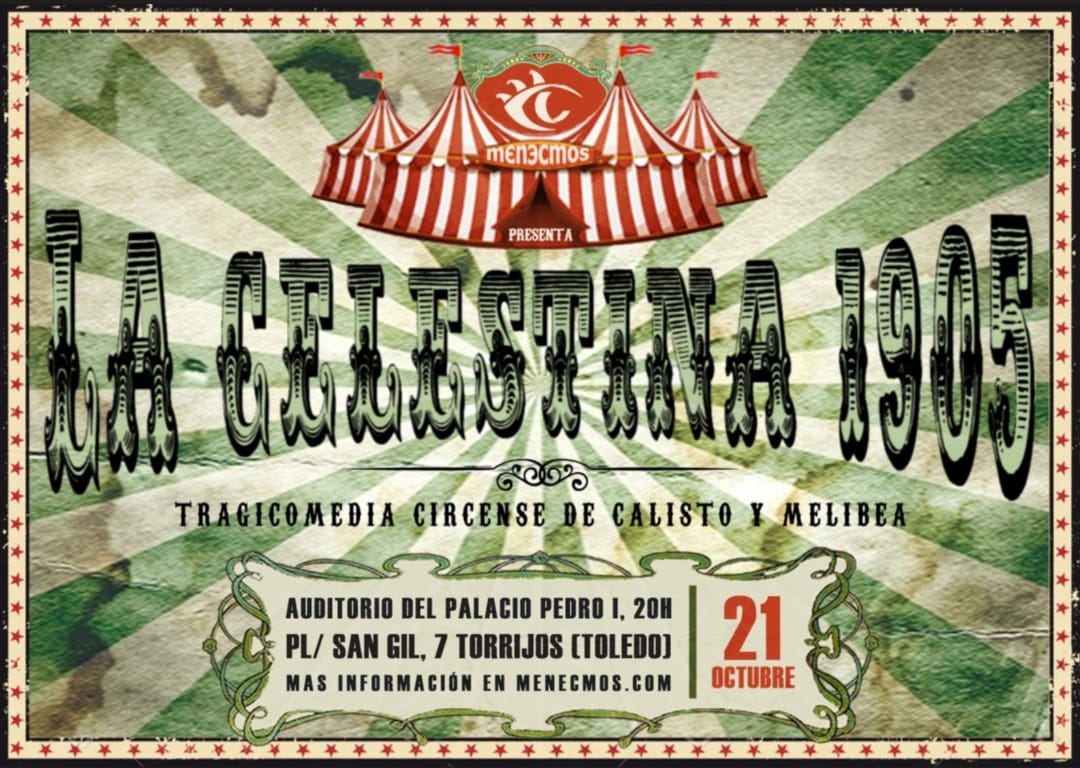 Menecmos's tweet photo. Comienza la gira de otoño de "La Celestina 1905".
Este fin de semana triplete:
Viernes 20 Torrejoncillo 
Sábado 21 Torrijos
Domingo 22 Getafe
#leganes  #menecmos #poramoralarte  @culturaleganes https://t.co/ScUfg1kv9i