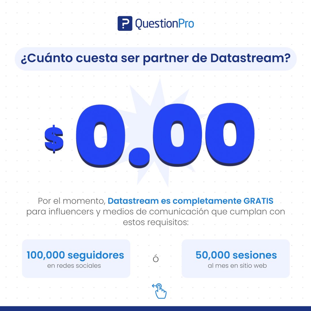 questionpro_es's tweet photo. Datastream es un nuevo programa que ayuda a medios de comunicación, bloggers e influencers a dar con historias con potencial de viralidad y a enriquecer sus contenidos con datos e información exclusiva ✨

Conoce más sobre Datastream y aplica al programa: https://t.co/akk1IK6rPV https://t.co/37DwyO71Wl