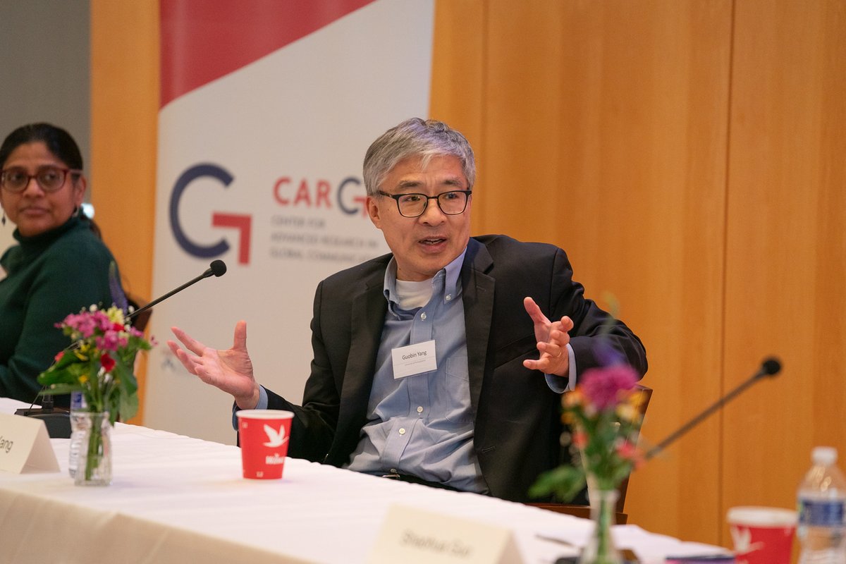 AnnenbergCARGC's tweet photo. Day two of the symposium featured 15 speakers who discussed critical moments that shaped the development of media in various parts of the world. Pictured below (left to right) are @florencemadenga, @SandeepMertia, @kevindriscoll, &amp; @Yangguobin. Photo credit:@AnnenbergPenn. https://t.co/G8UjyYHkFI